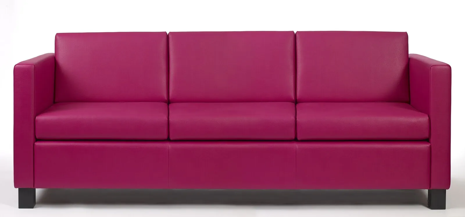 Canapé 3 places en revêtement simili fuchsia pour collectivité